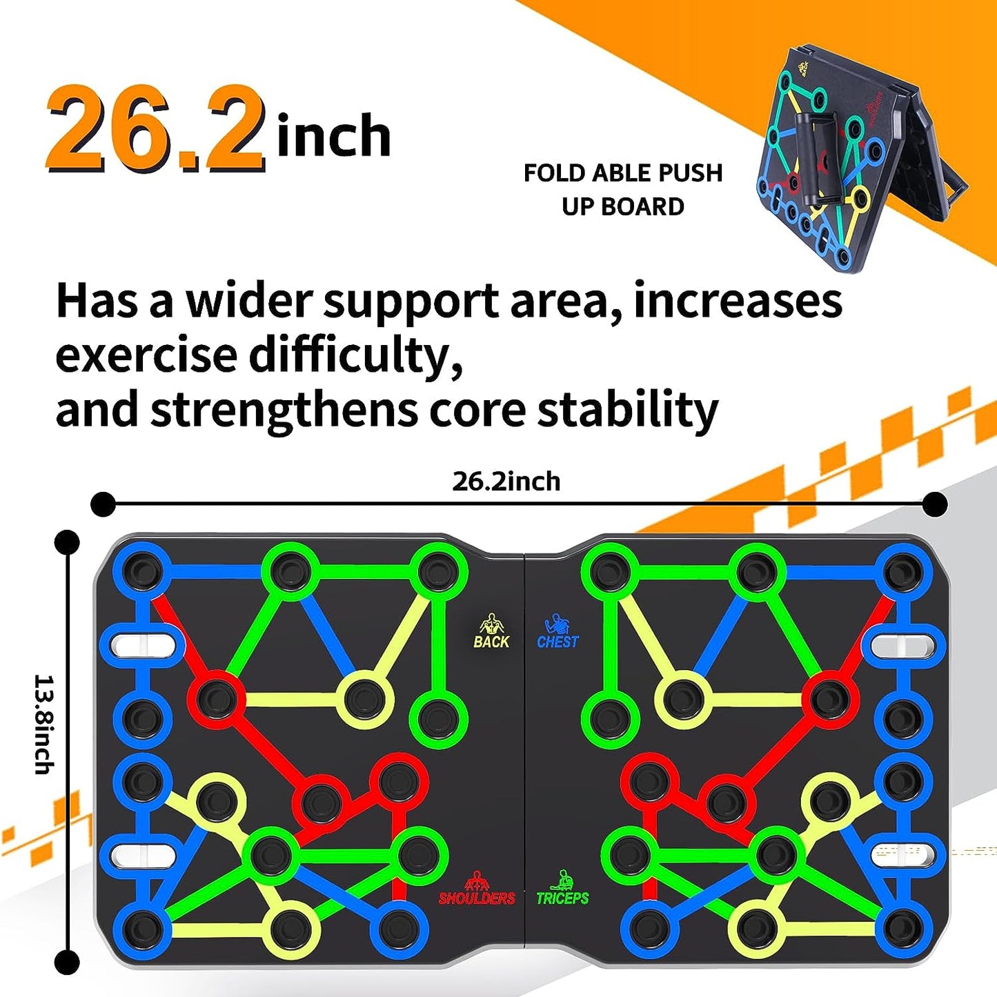 Push up Board, Portable Multi-Function Foldable 10 in 1 Push up Bar, Push up Handles for Floor,Professional Push up Strength Training Equipment