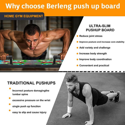 Push up Board, Portable Multi-Function Foldable 10 in 1 Push up Bar, Push up Handles for Floor,Professional Push up Strength Training Equipment