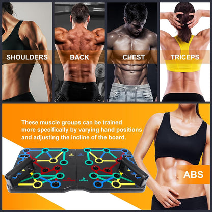 Push up Board, Portable Multi-Function Foldable 10 in 1 Push up Bar, Push up Handles for Floor,Professional Push up Strength Training Equipment