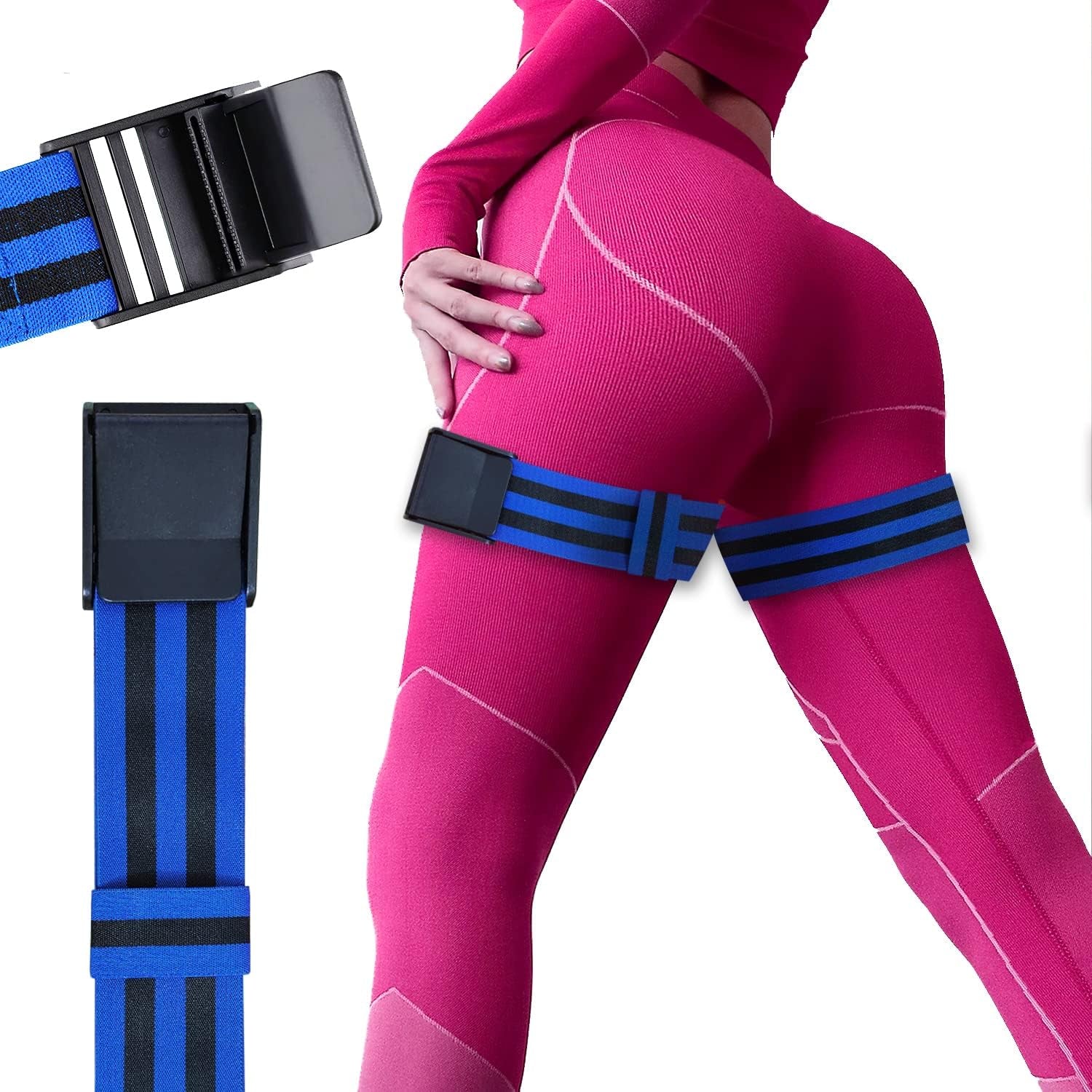 Booty Bands, Blood Flow Restriction Bands for Women/Men, Adjustable BFR Training Bands for Glutes & Hip Building, Occlusion Resistance Bands for Exercising Butt, Squat, Thigh, Arms 2 Packs